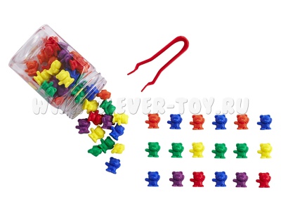 Счетный материал "Мишки с рюкзаками" (36 шт, в контейнере) Счетный материал "Мишки с рюкзаками" (36 шт, в контейнере)