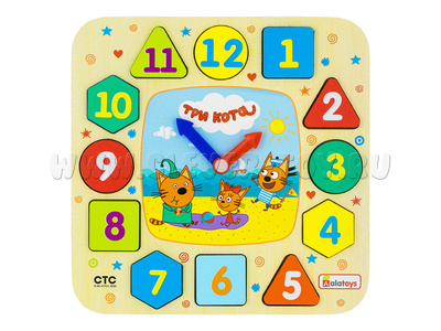 Часики "На море" (21*21 см, серия "Три кота") Часики "На море" (21*21 см, серия "Три кота")
