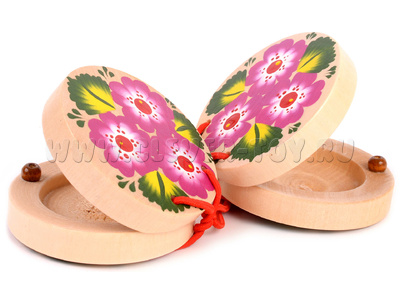 Кастаньеты деревянные расписные (дерево, 2 категория)