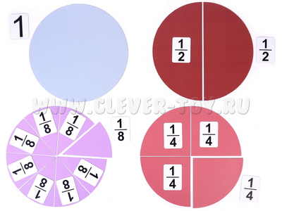 Набор магнитных карточек "Доли и дроби - 1" Набор магнитных карточек "Доли и дроби - 1"