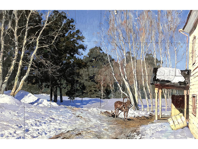 Набор магнитных карточек "Март" (Исаак Левитан) (для работы на классной доске)